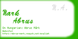mark abrus business card
